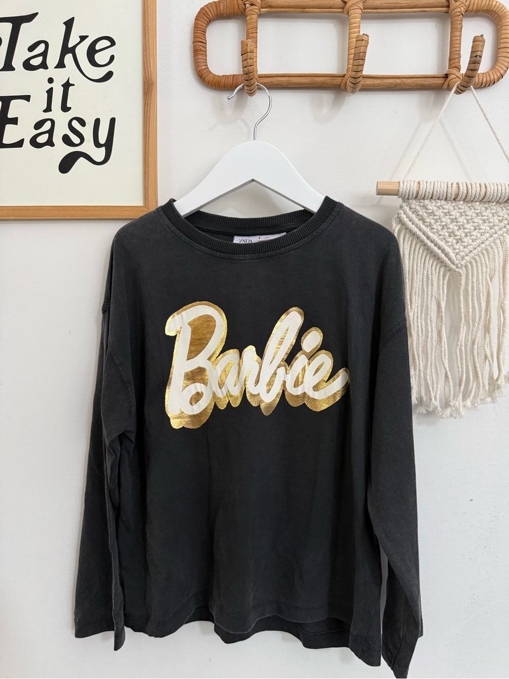 Zara - size 8-9y - Barbie LS tee